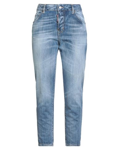 Woman Jeans Blue Size 0 Cotton, Calfskin