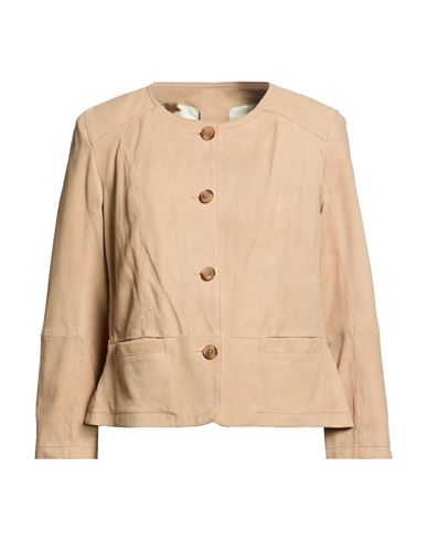 Woman Jacket Beige Size 10 Leather