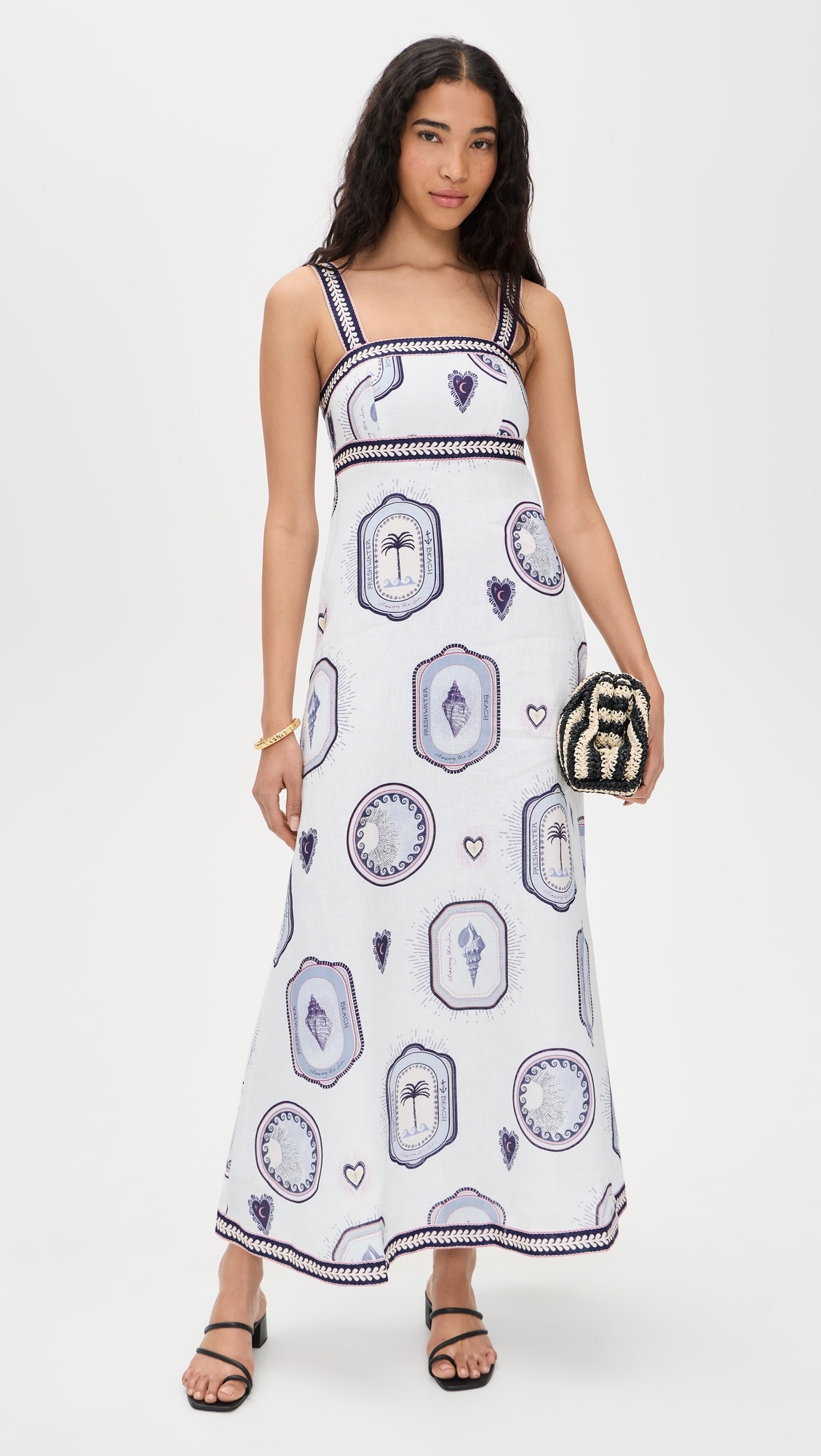 Alessia Maxi Dress Cream Navy