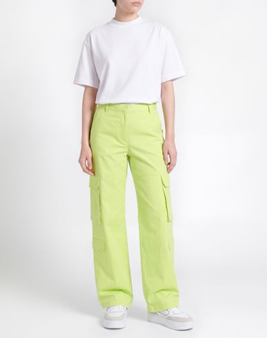 Woman Pants Lime green Size 2 Cotton, Elastane