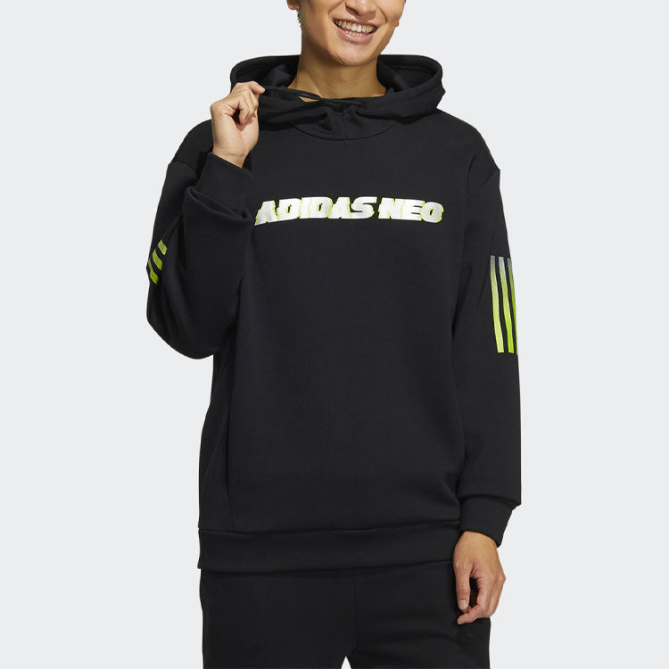 Men's neo Logo Printing Stripe Sports Loose Black