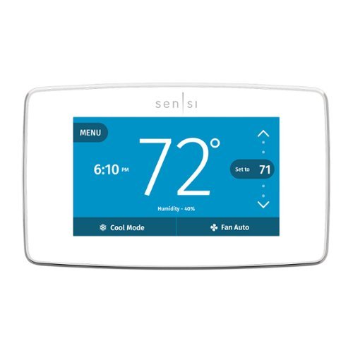 Sensi Touch Smart Programmable Wi-Fi Thermostat-Works with Alexa, C-Wire Required - White