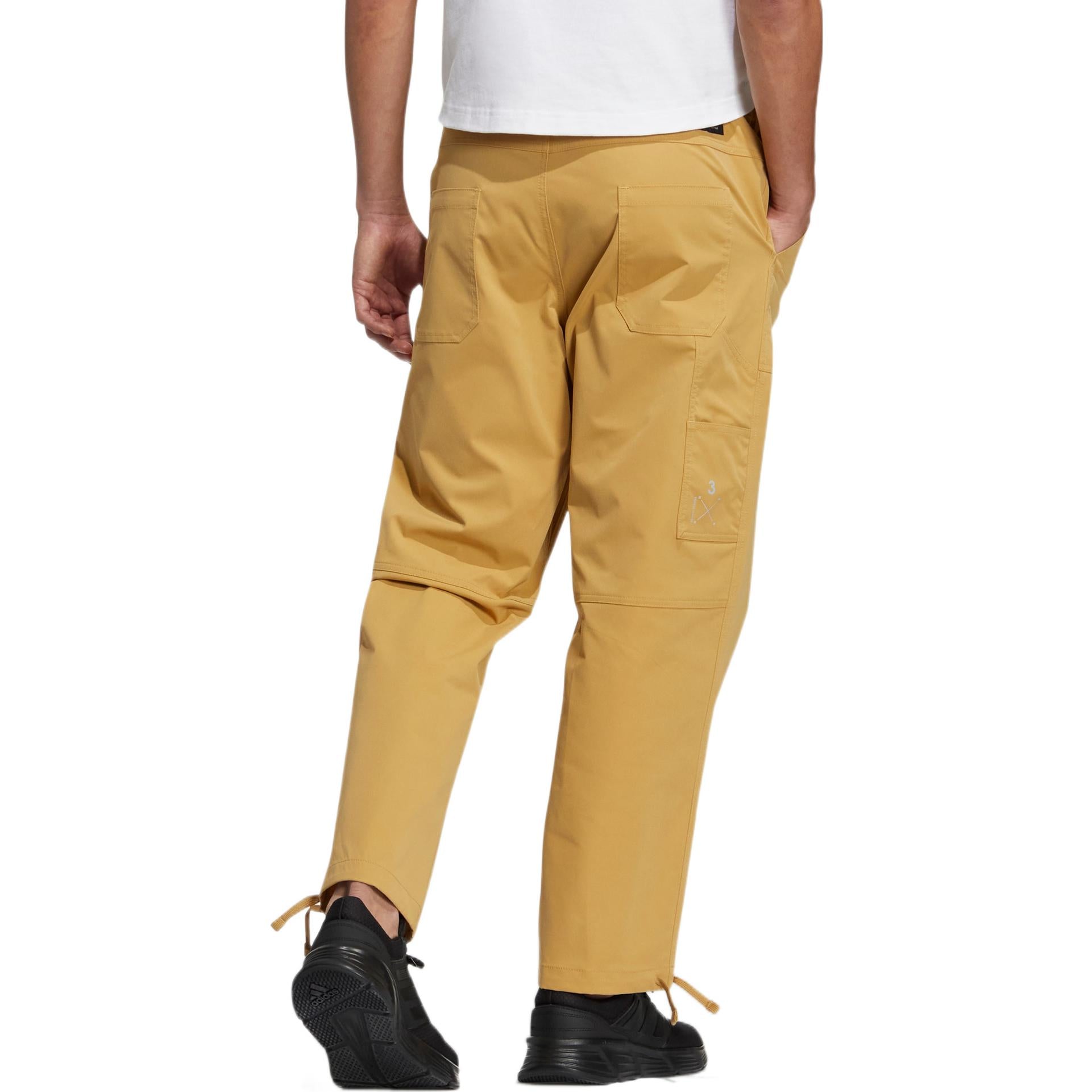 Solid Color Straight Sports Pants Men's Gold Color