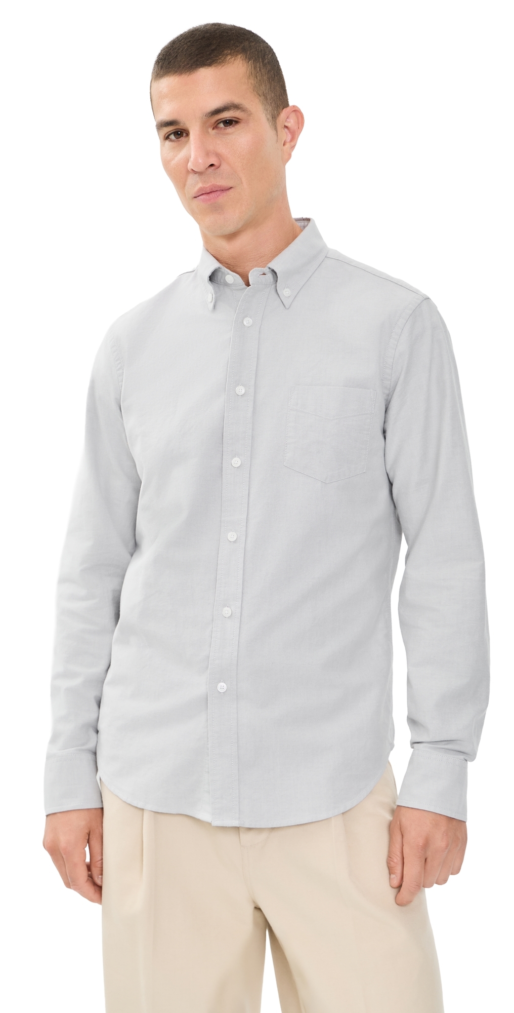 Cotton Oxford Windsor Standard Shirt Light Grey