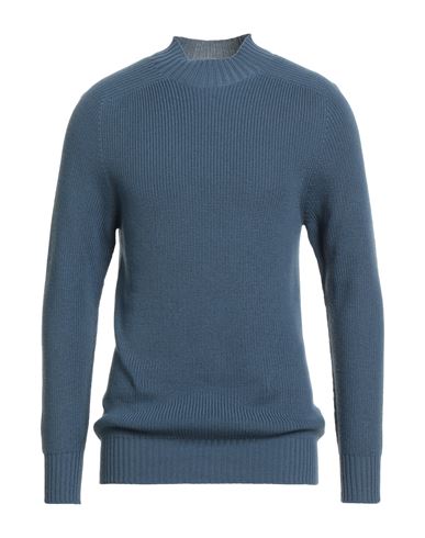 Man Turtleneck Slate blue Size 40 Virgin Wool