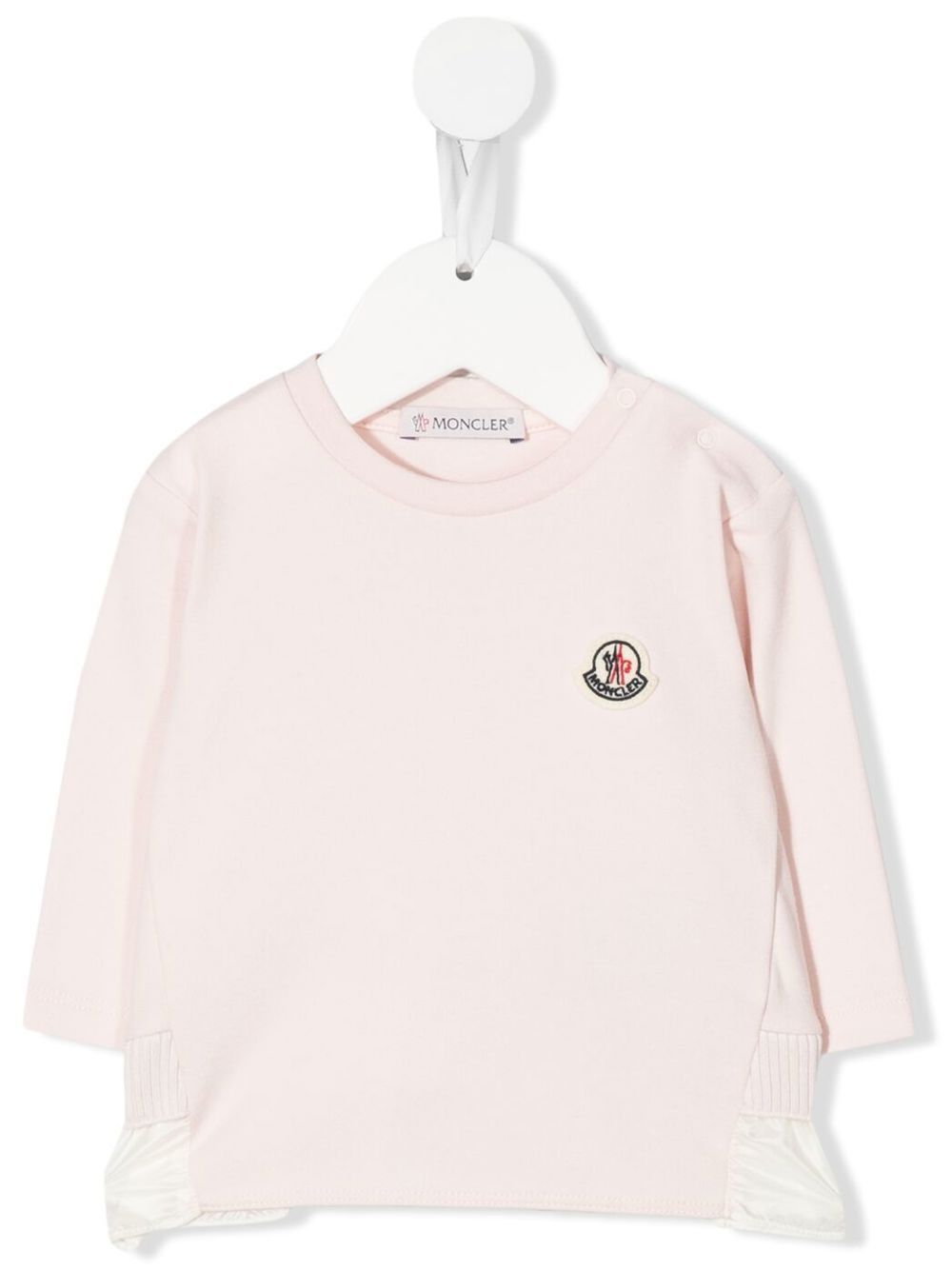 Ruffle-trim logo-patch shirt - Pink