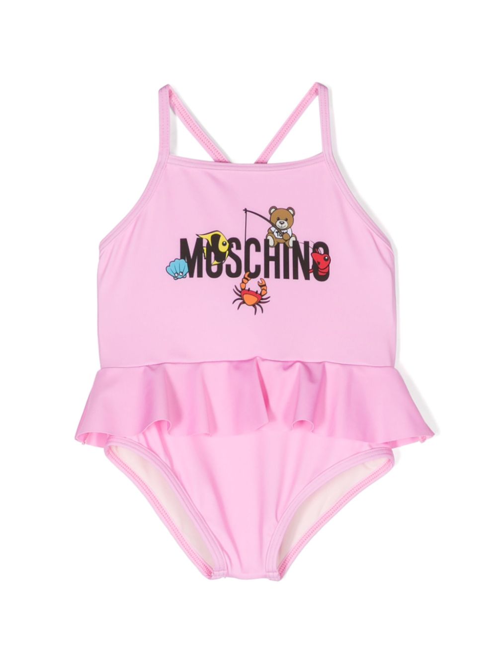 Teddy Bear-print skirt swimsuit - Pink