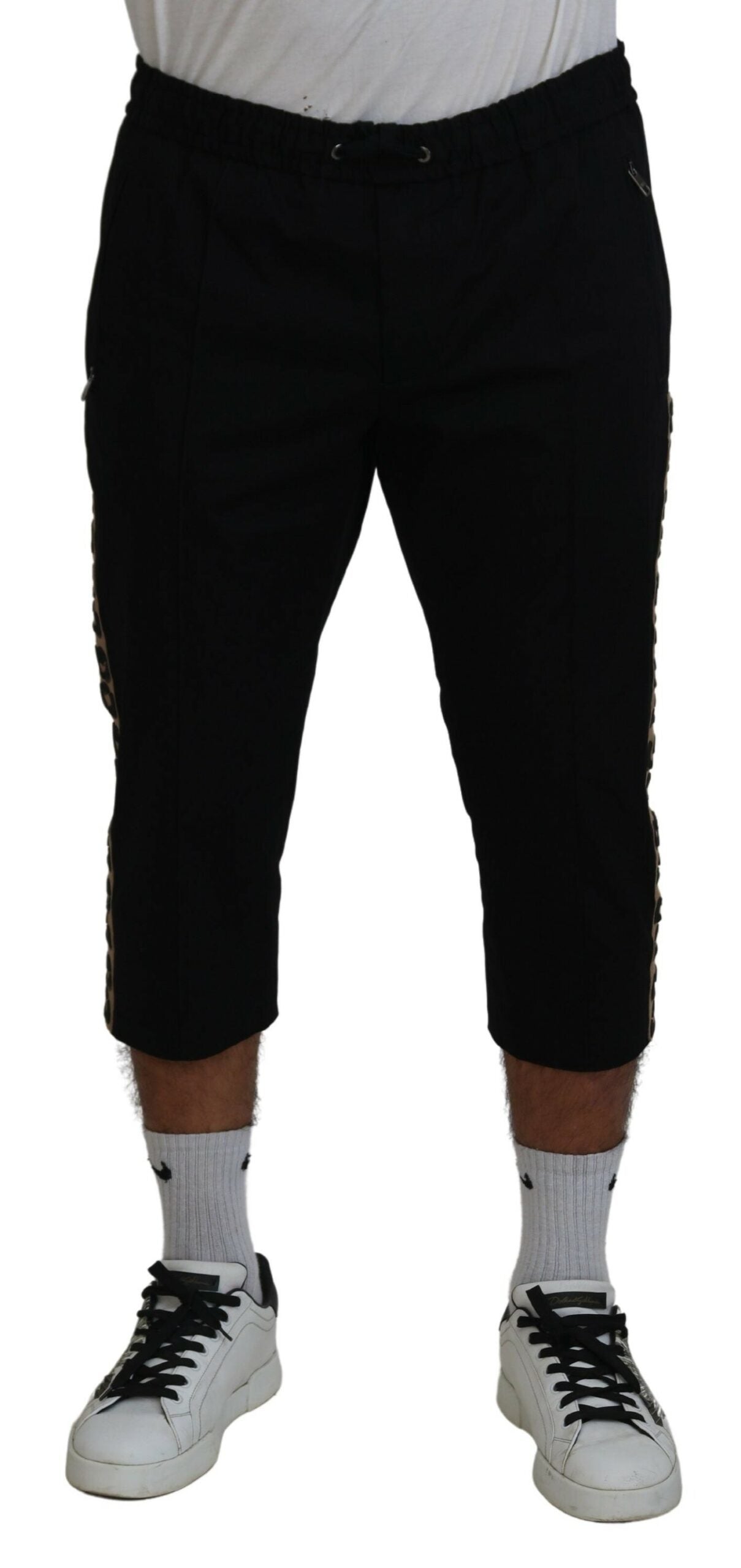 DG Logo Cotton Cargo Shorts — Black