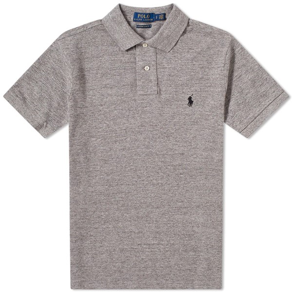 Logo-embroidered polo shirt - Grey
