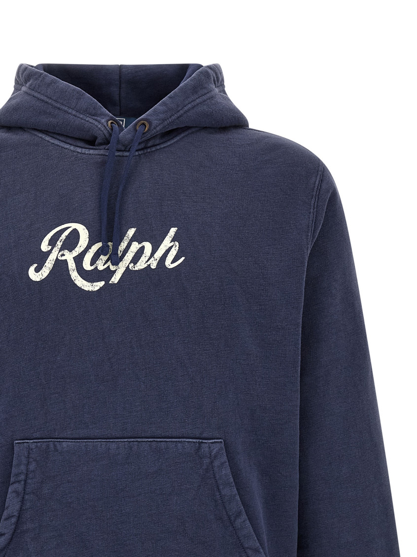Blue Vintage Print Hoodie