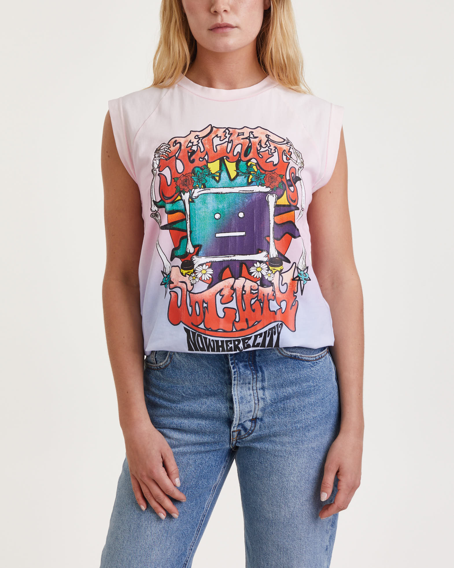Acne Studios Tanktop Screen Print Rosa/blå