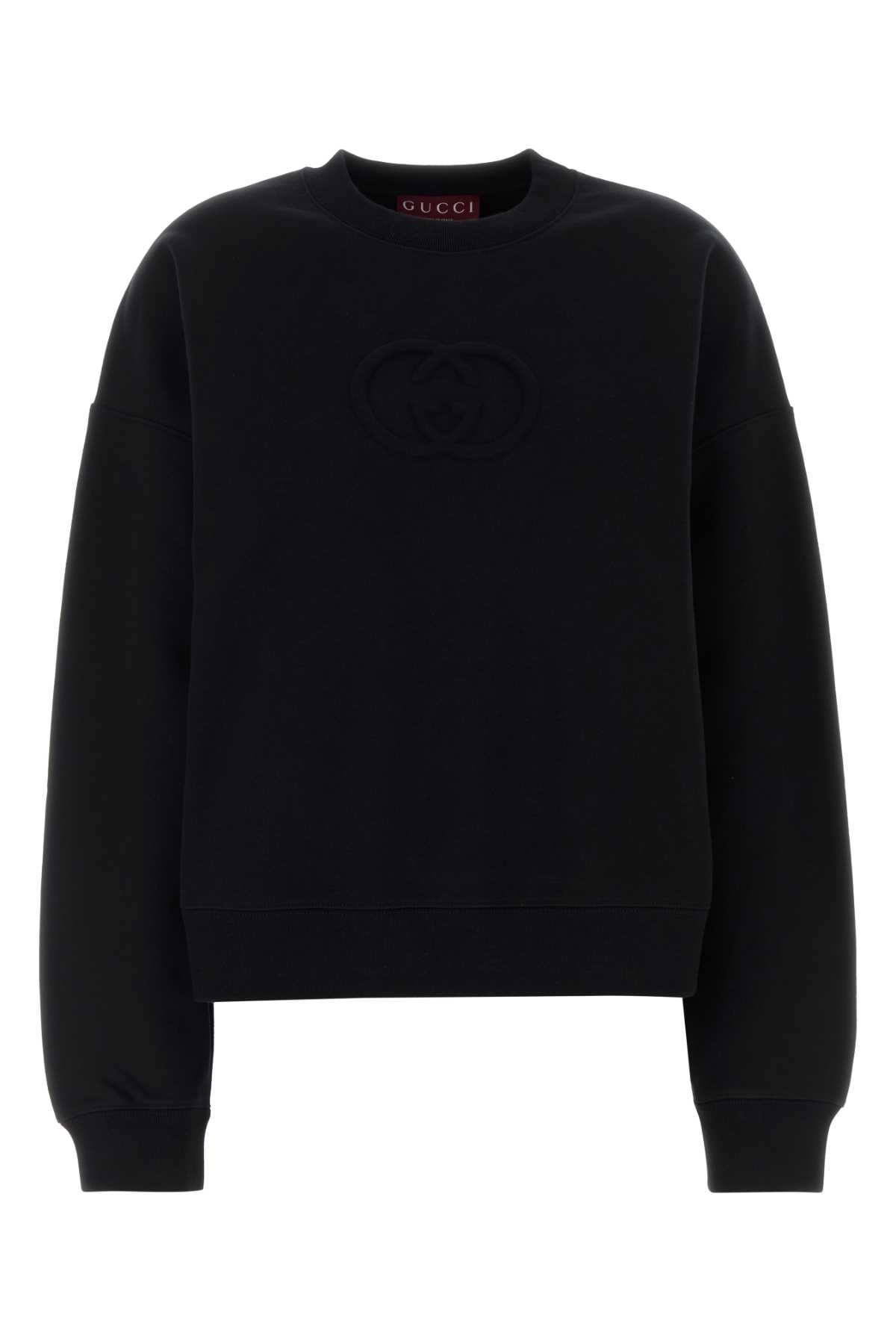 Black Cotton Oversize Sweatshirt