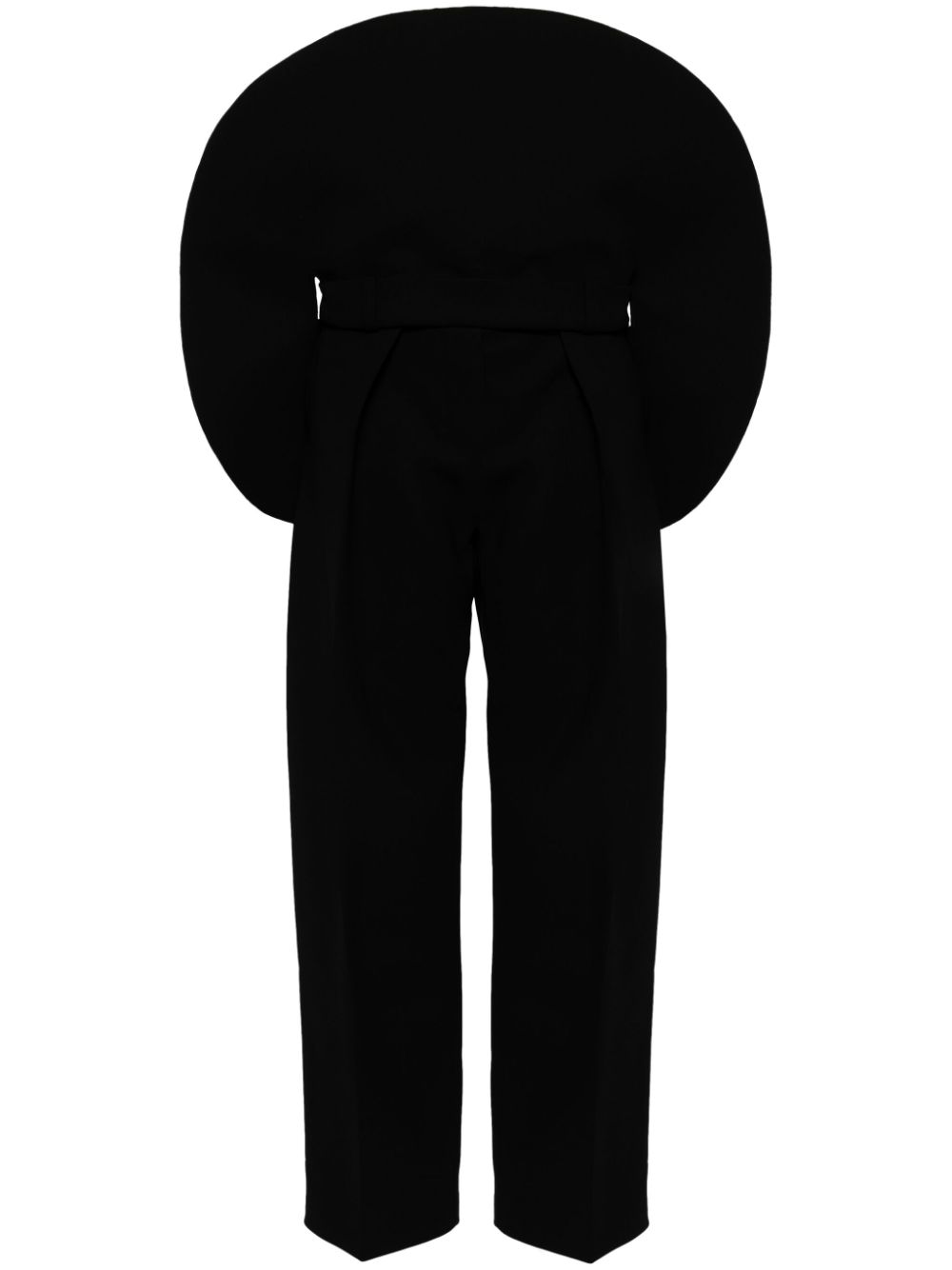 Oversized-appliqué straight-leg trousers - Black