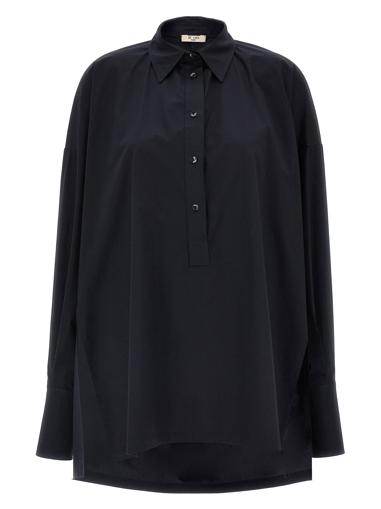 Cotton Oversized Shirt — Navy