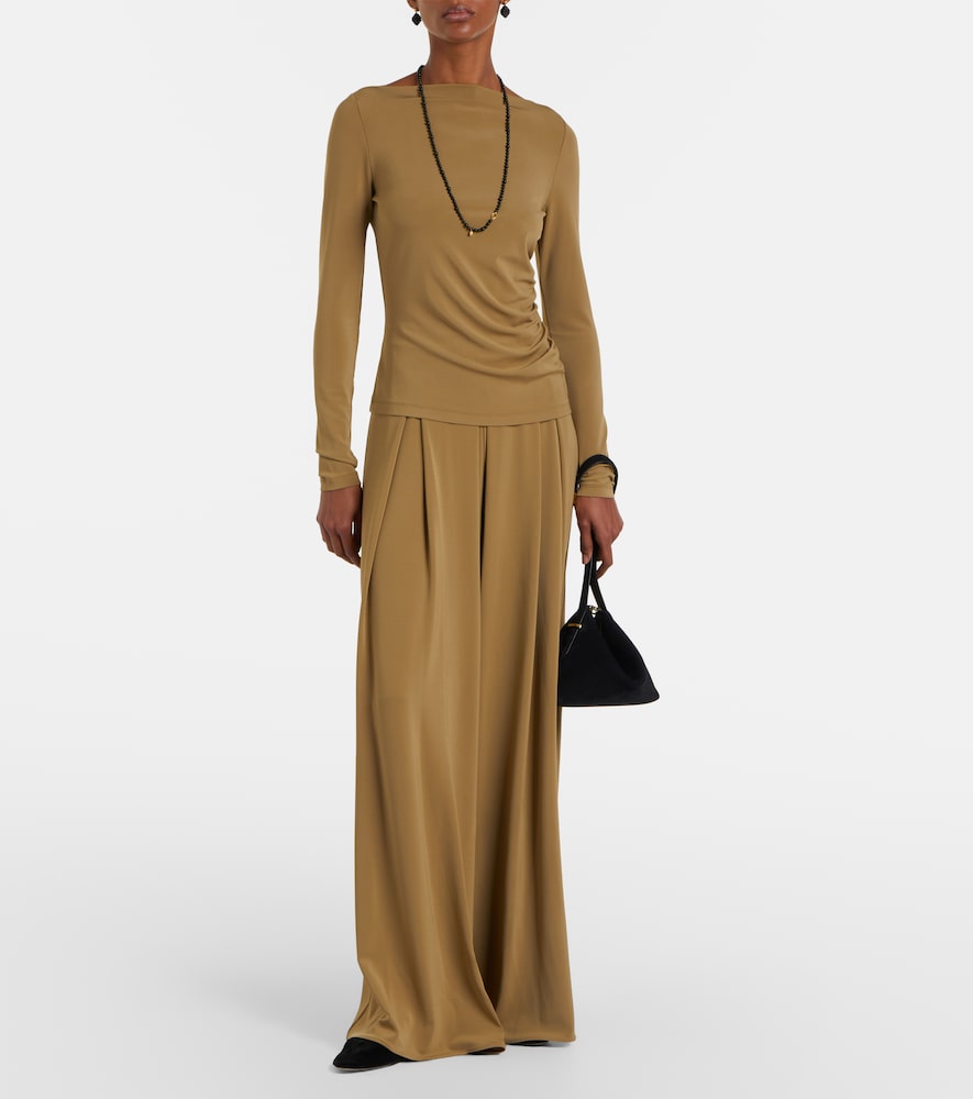 Bermuda pleated wide-leg pants