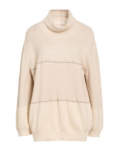 Woman Turtleneck Beige Size 6 Wool, Alpaca wool, Polyamide, Silk, Cashmere