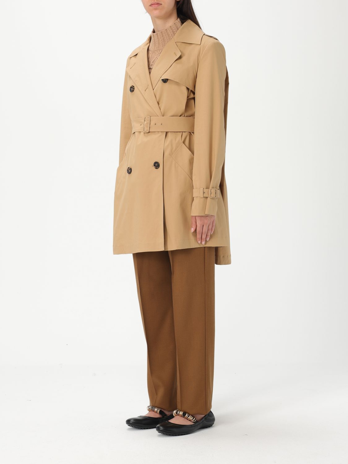 Coat MAX MARA Woman color Leather