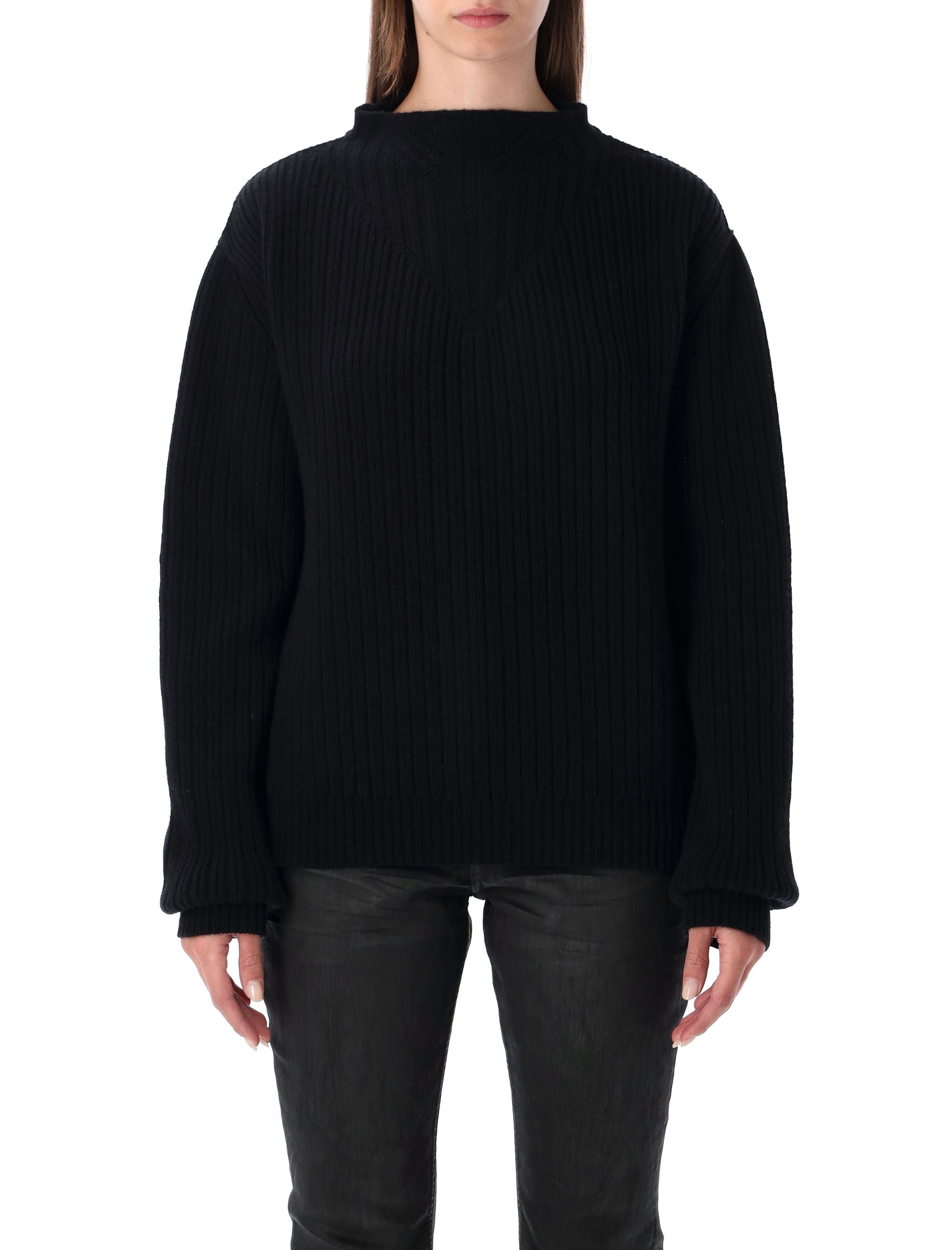 Ribbed Open-back Sweater