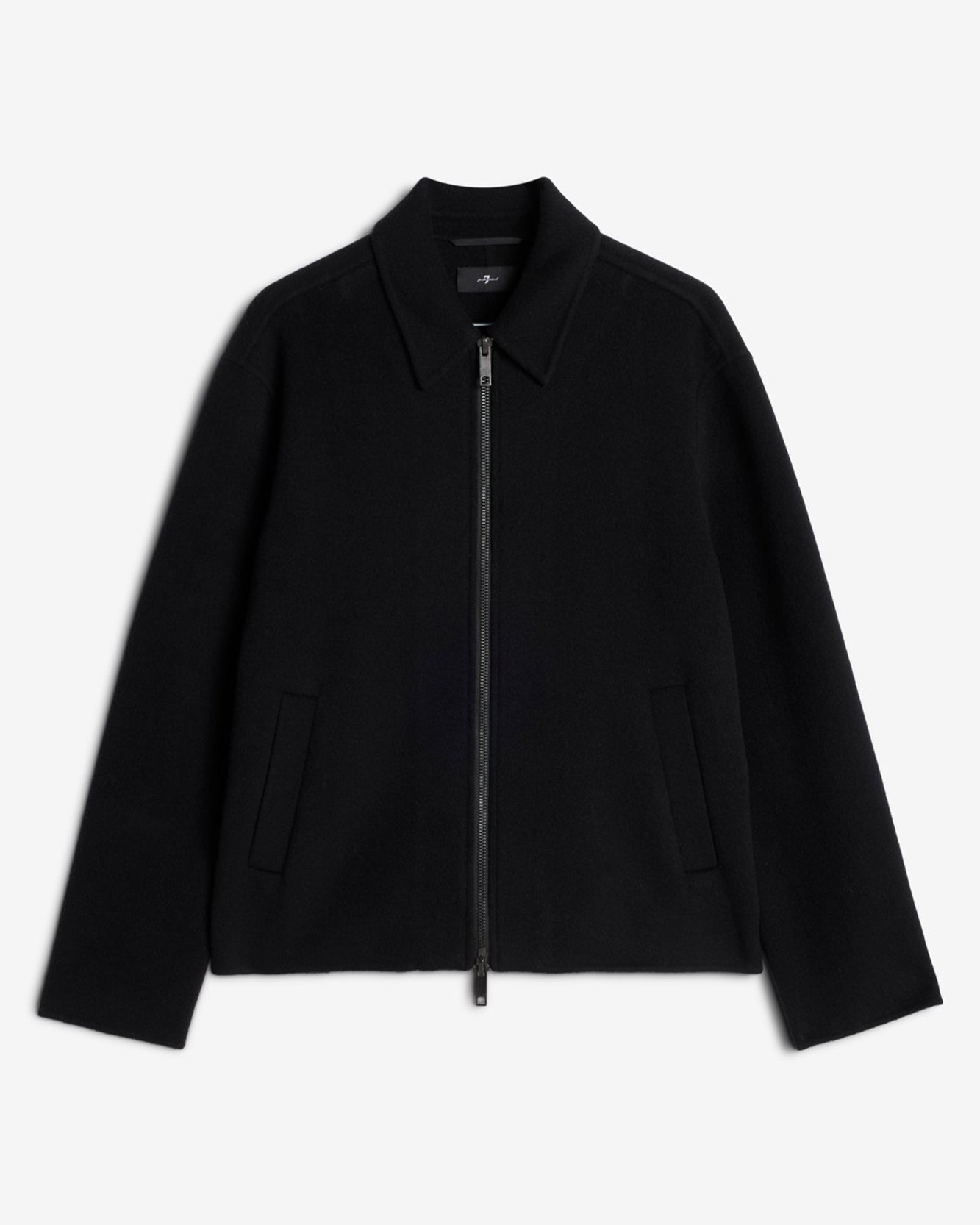 Wool Blouson Jacket In Black