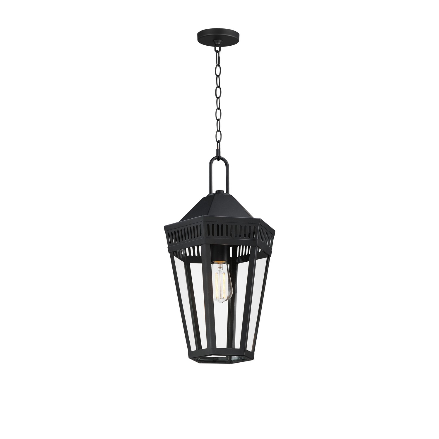 Black One Light Outdoor Pendant from the Oxford Collection