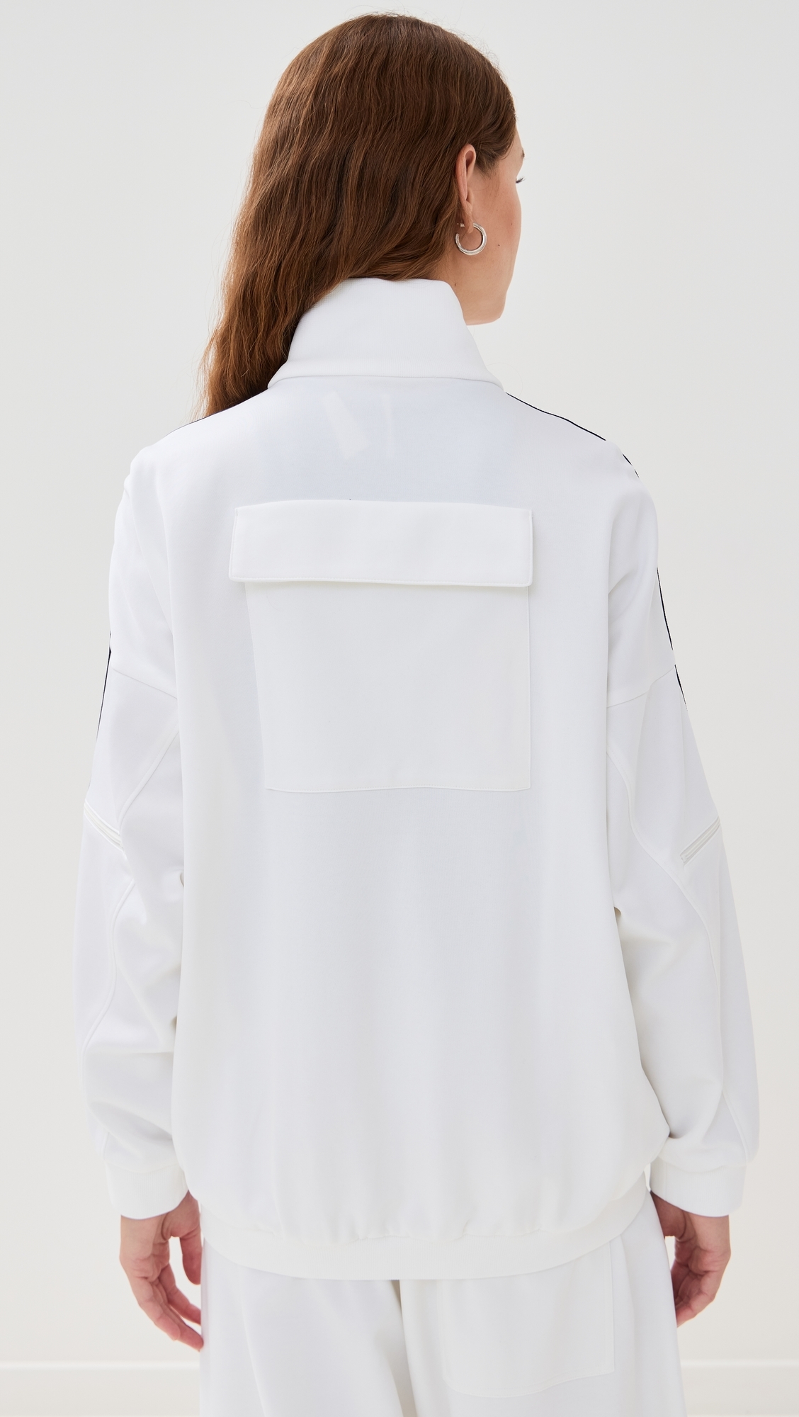 Active Knit Zipper Detailed Track Jacket White