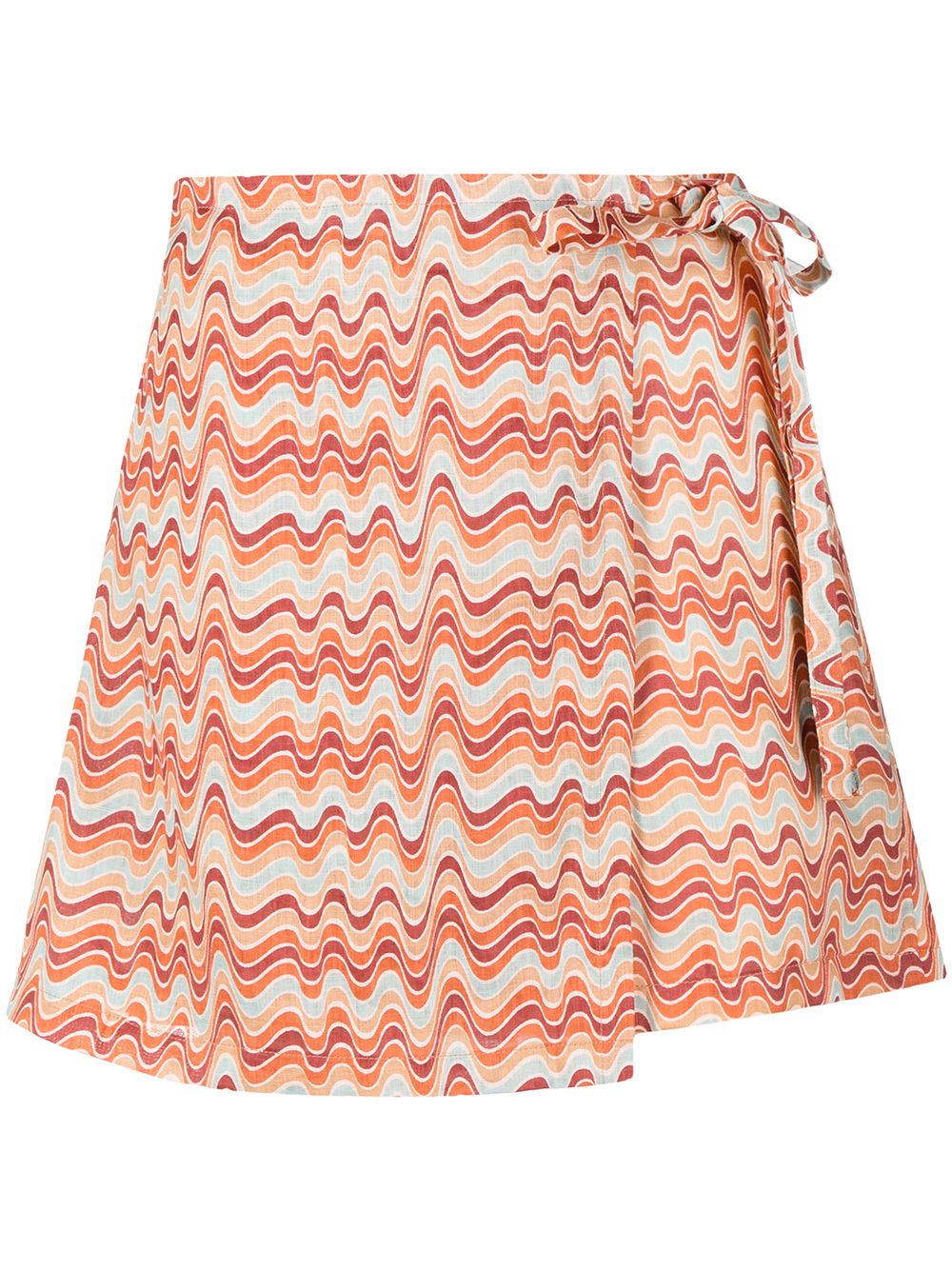Eridani Vadella-print linen skorts - Orange