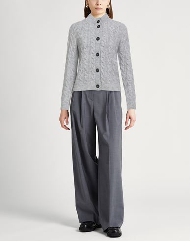 Woman Cardigan Grey Size 8 Virgin Wool, Alpaca wool, Textile fibers, Cashmere, Mohair wool
