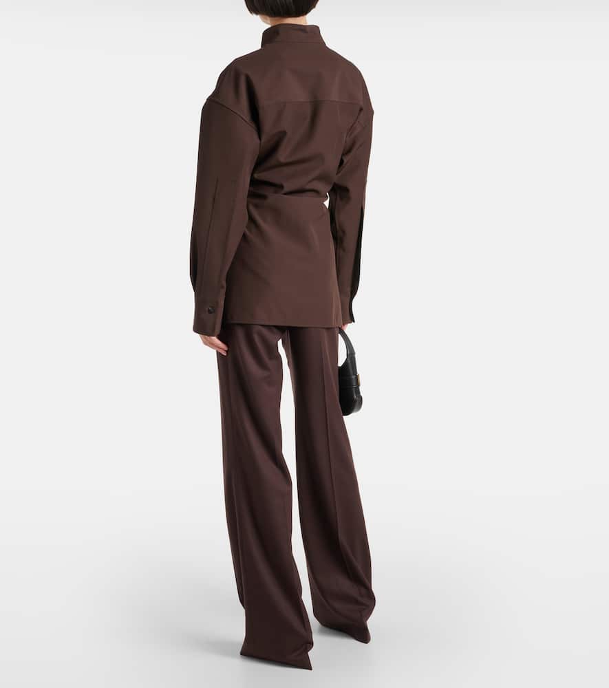 Wrap wool shirt