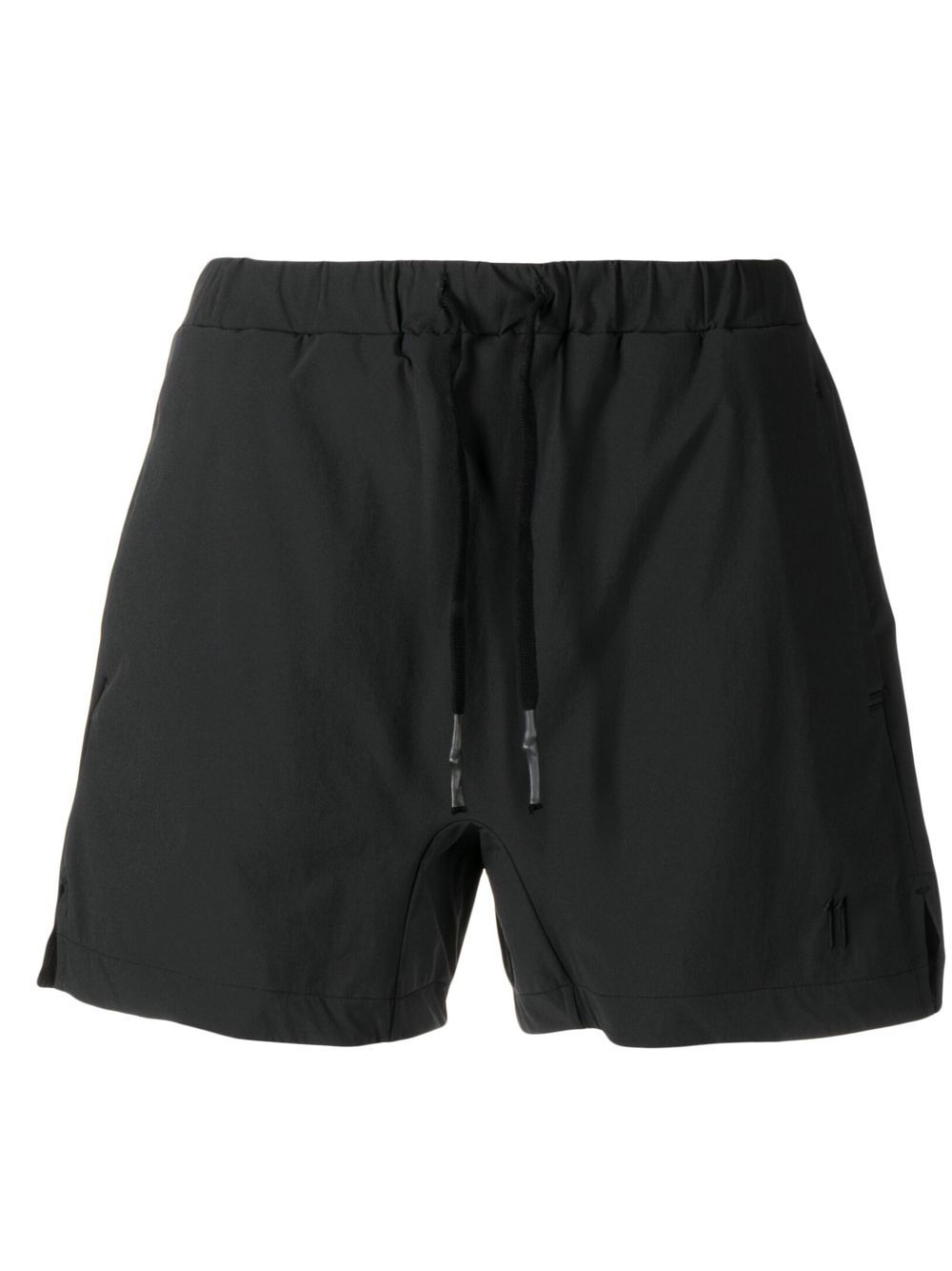 Embroidered-logo detail shorts - Black