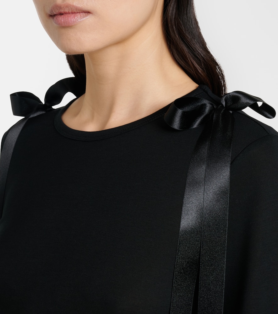 Bow-detail jersey top