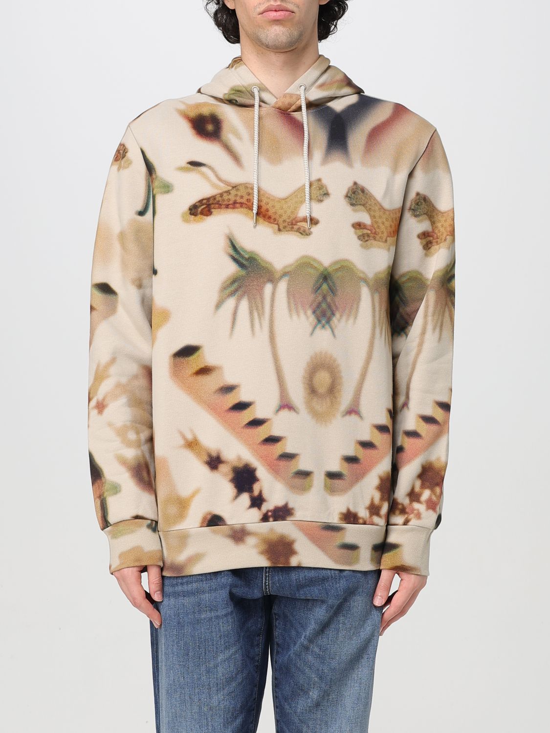 Graphic-print hoodie - Neutrals