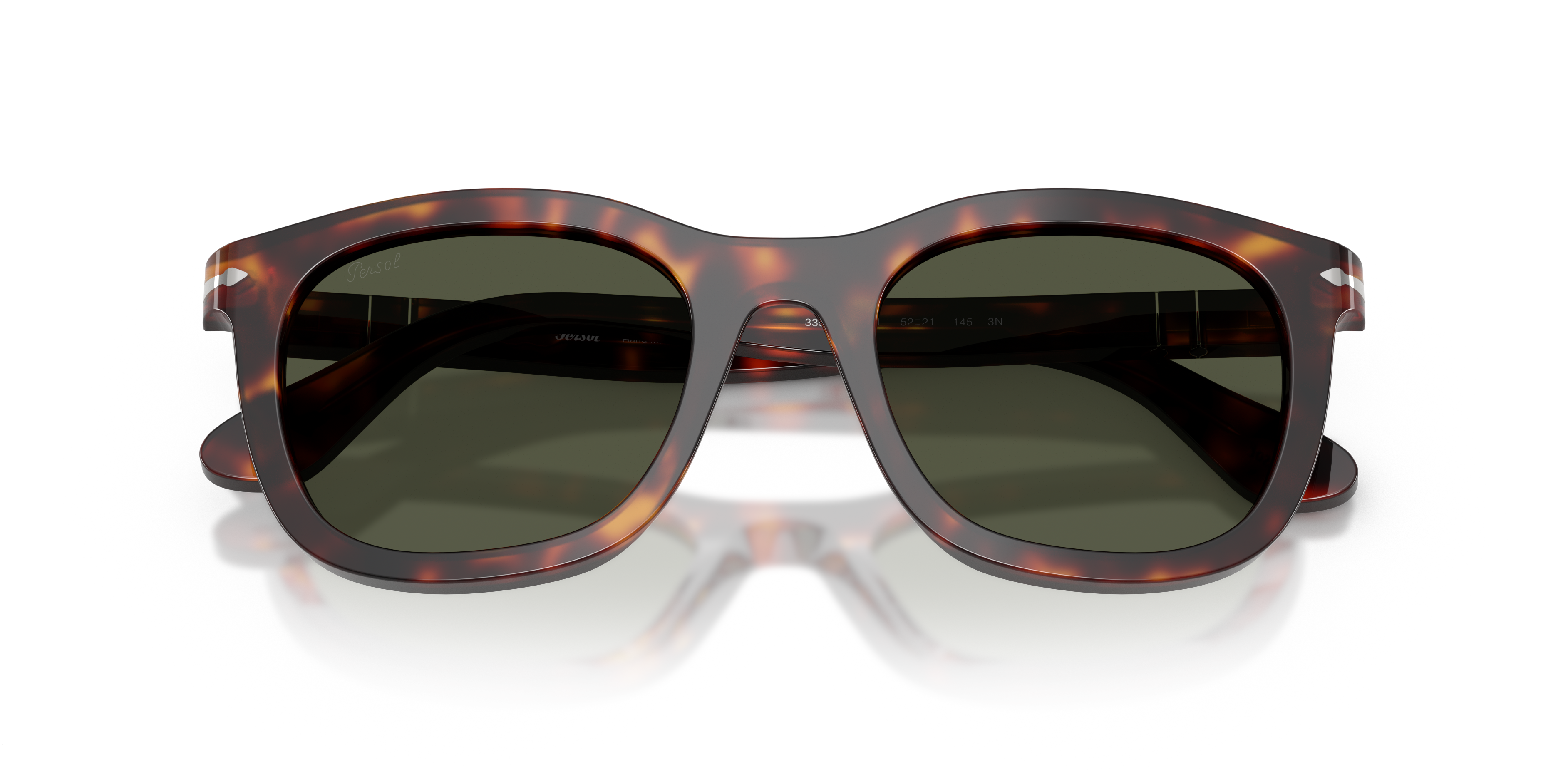 Persol Unisex Persol PO3395S 24/31 Occhiali da sole Acetato Tartaruga Verde Pantos Normale