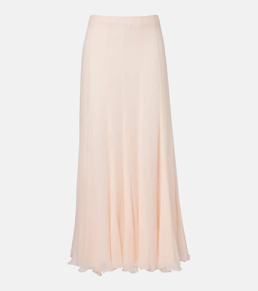 Chloé Pleated silk muslin maxi skirt