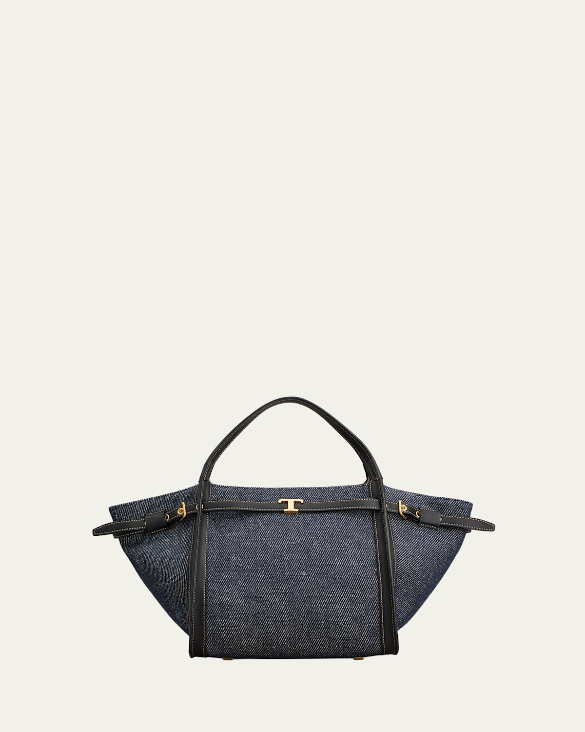 Small Timeless T Belted Cotton Shopping Tote Bag