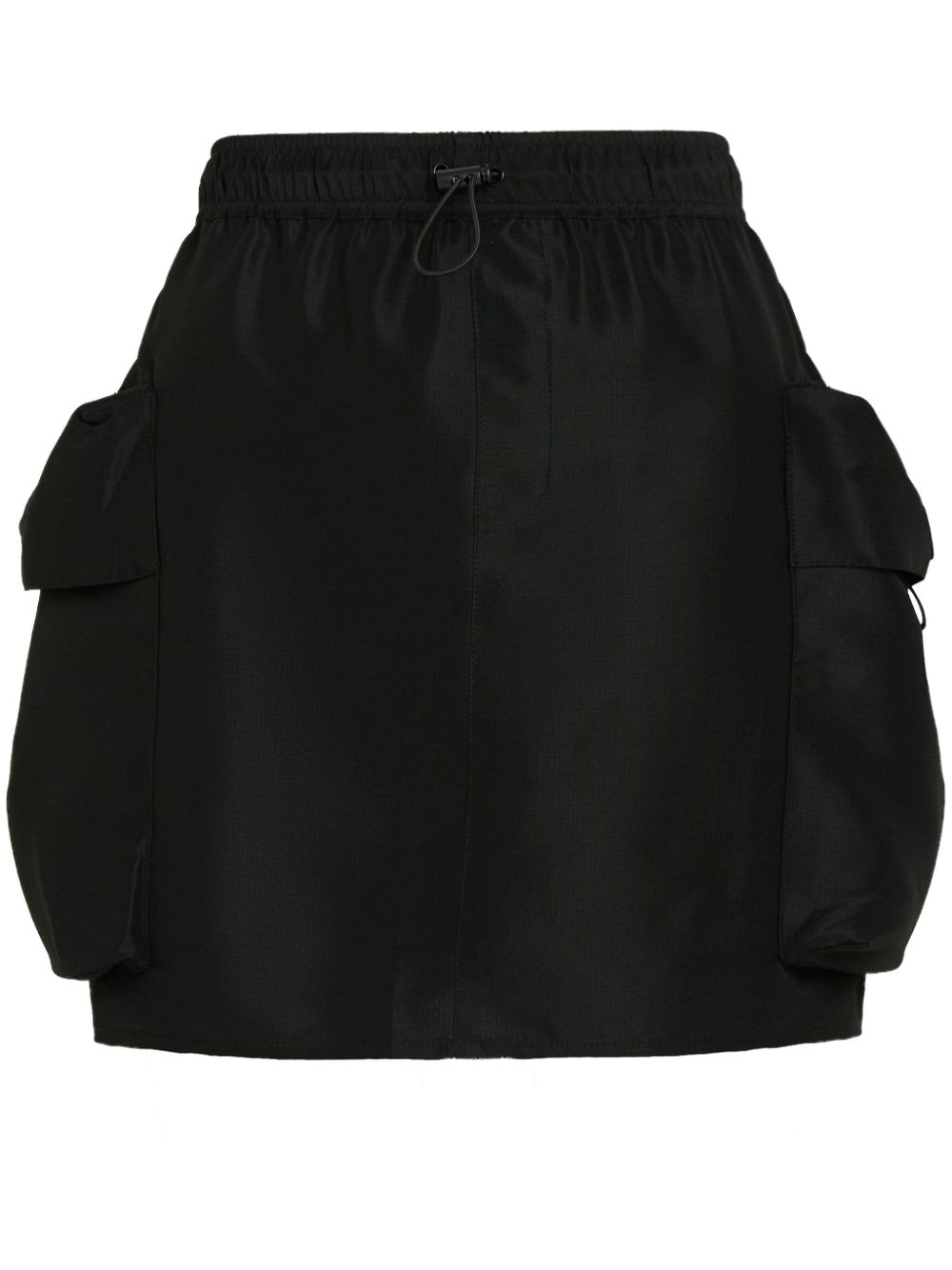 Drawstring cargo miniskirt - Black