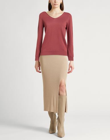 Woman Sweater Brick Size 4 Cotton, Viscose, Polyester
