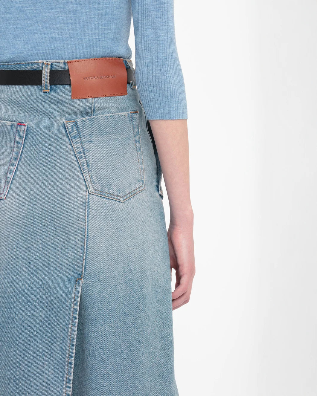 Denim Wrap Detail Skirt