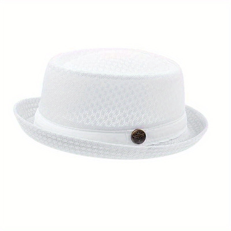 TEMU Men's Women's Breathable Mesh Fedora Hat Jazz Cap Panama Fedora Hats, Summer Mesh Sun Hat