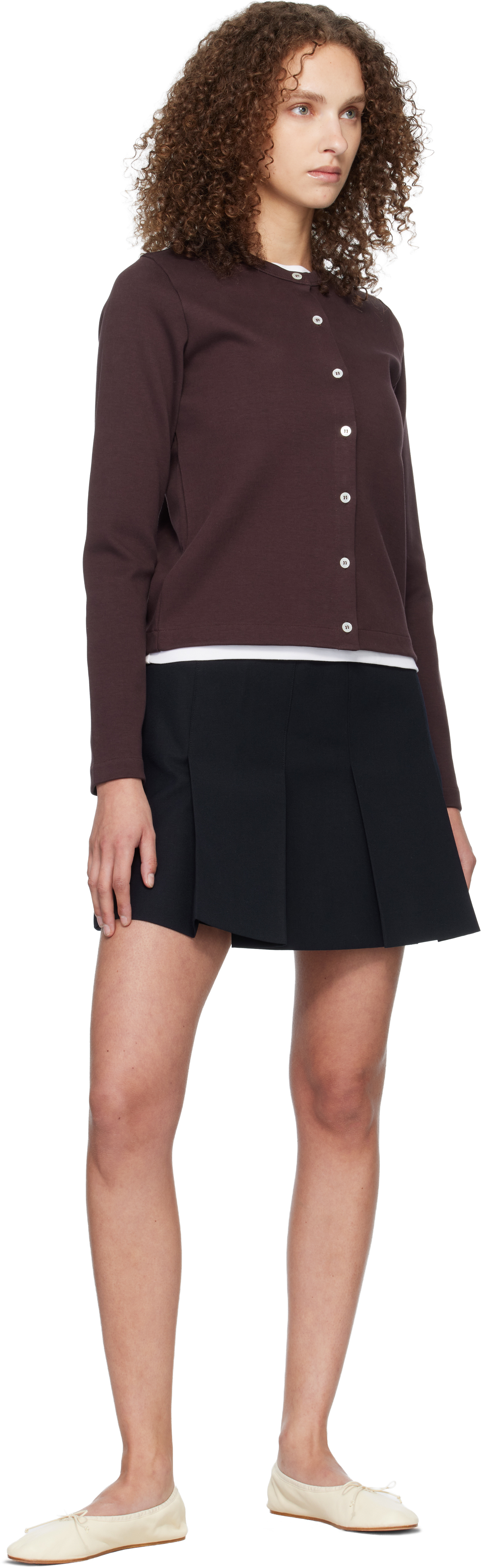 Navy Pleated Miniskirt