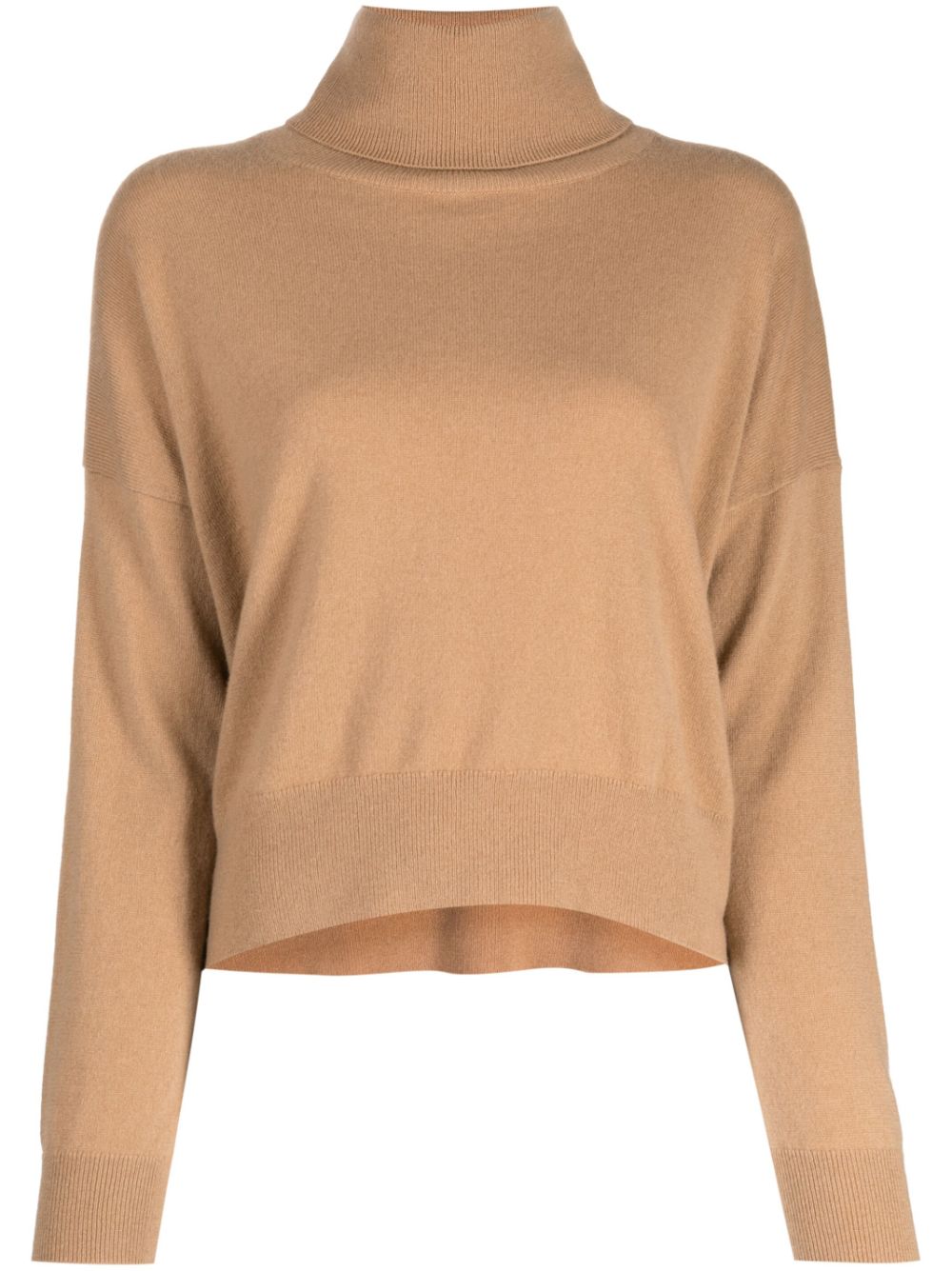 Relaxed roll-neck jumper - Brown