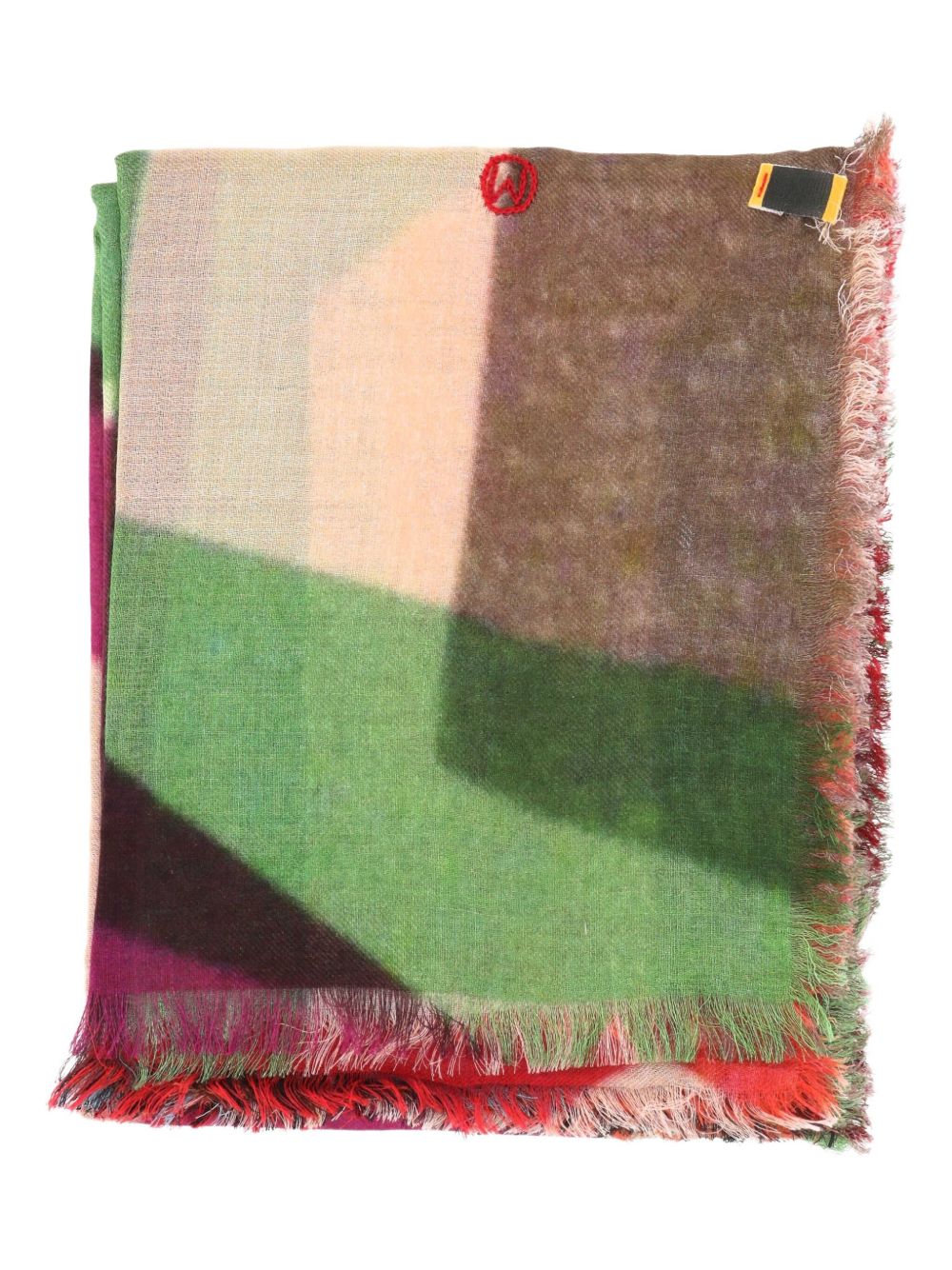 TALKING WALLS geometric-print scarf - Green