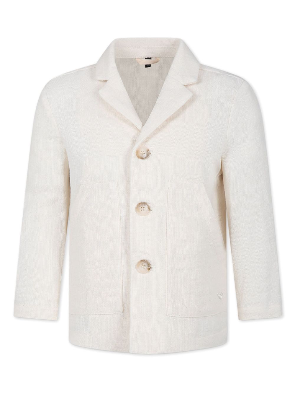 Single-breasted cotton blazer - Neutrals