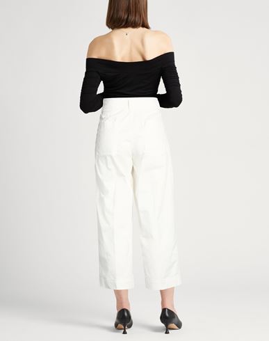 Easy Woman Pants Ivory Size 6 Cotton, Elastane