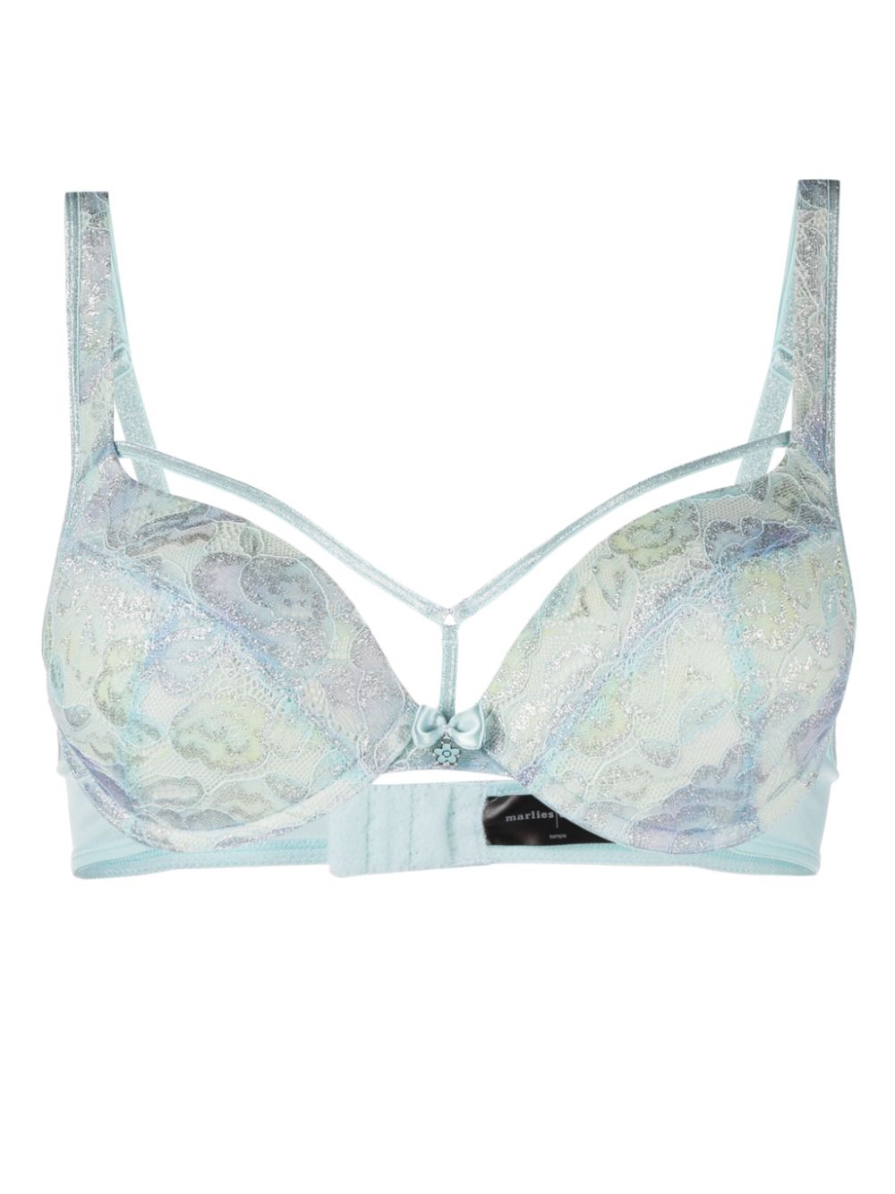 Mariposa floral-lace push-up bra - Blue