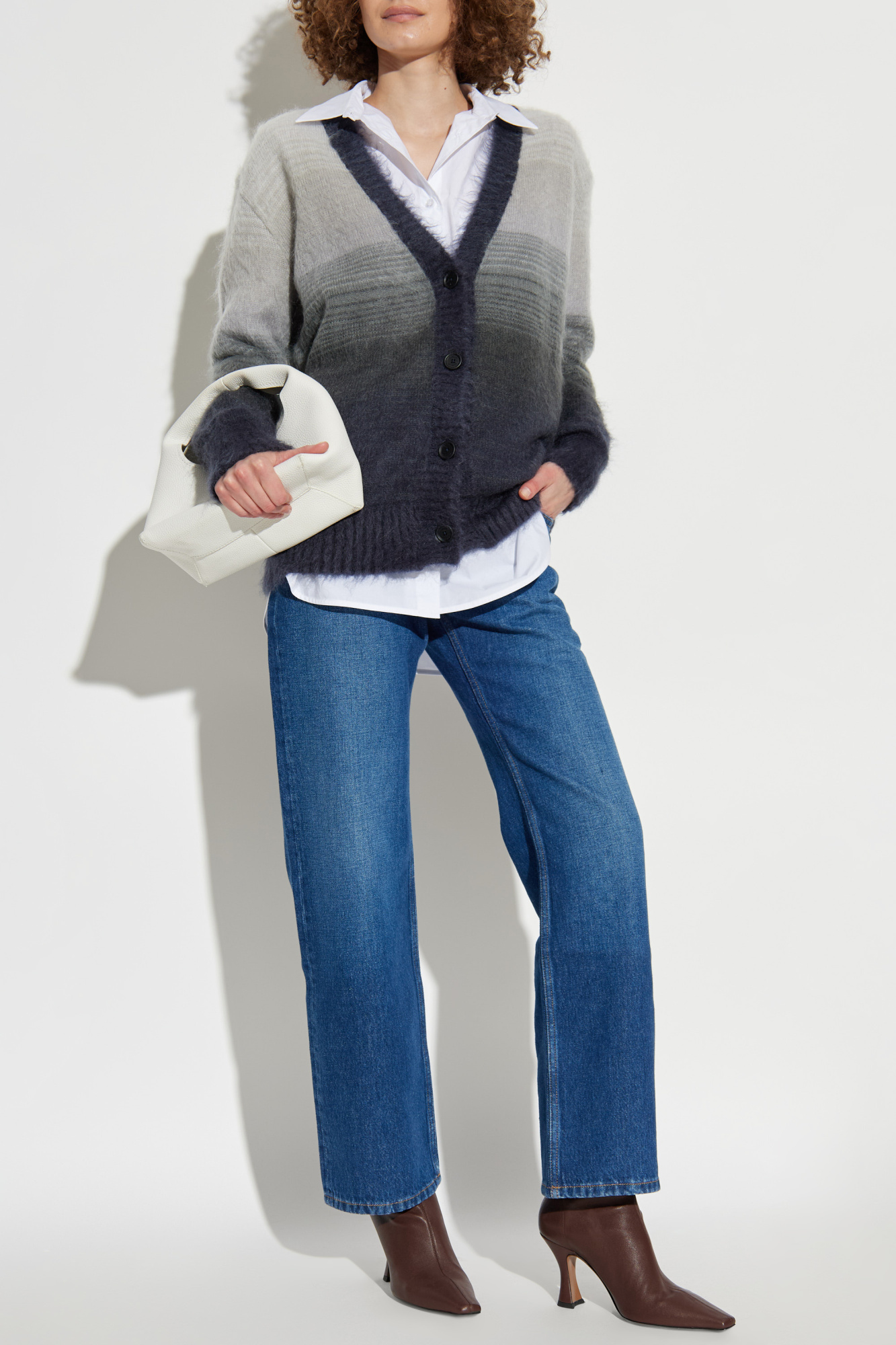 Loose-fit Cardigan, Women's, Grey