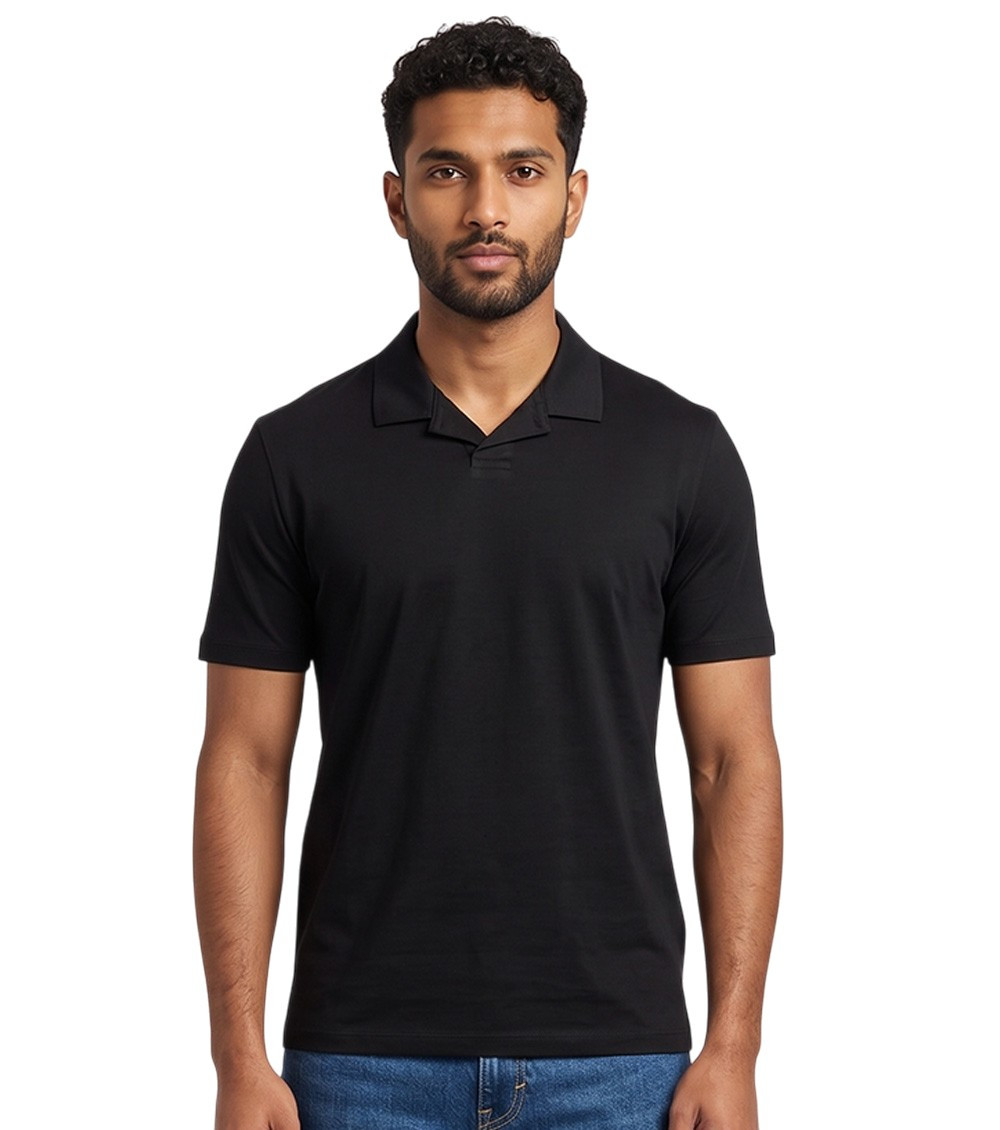 Black Solid Polos