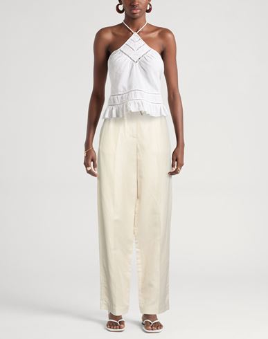 Pomandère Woman Pants Beige Size 6 Cotton, Linen