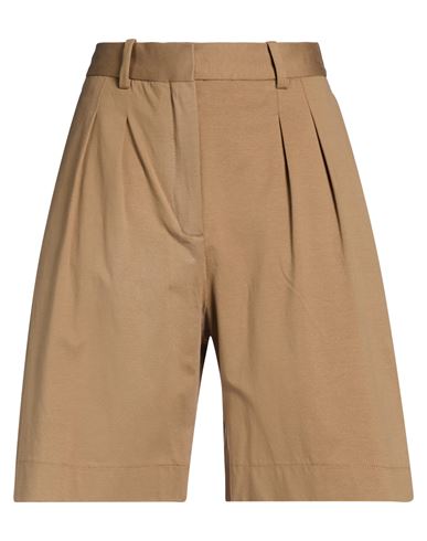 Woman Shorts & Bermuda Shorts Khaki Size 4 Cotton, Elastane
