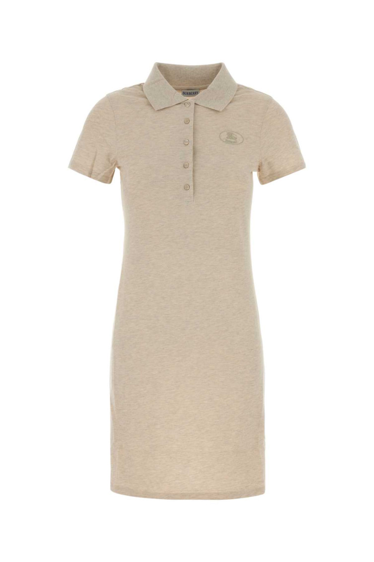 Melange Sand Piquet Polo Dress