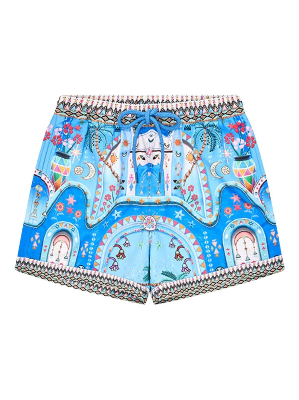 Printed drawstring shorts - Blue